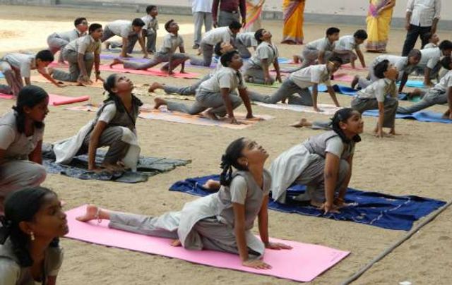 Yoga Day - Jaigopal Garodia Vivekananda Vidyalaya Matric Hr Sec School, Chennai.a