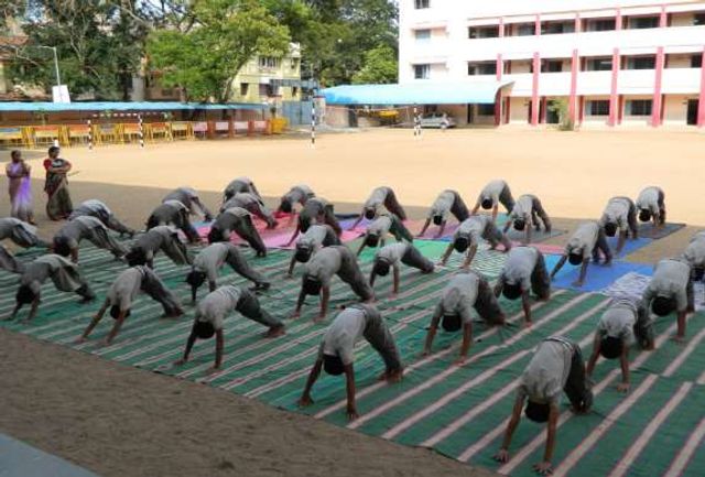Yoga Day - Jaigopal Garodia Vivekananda Vidyalaya Matric Hr Sec School, Chennai.