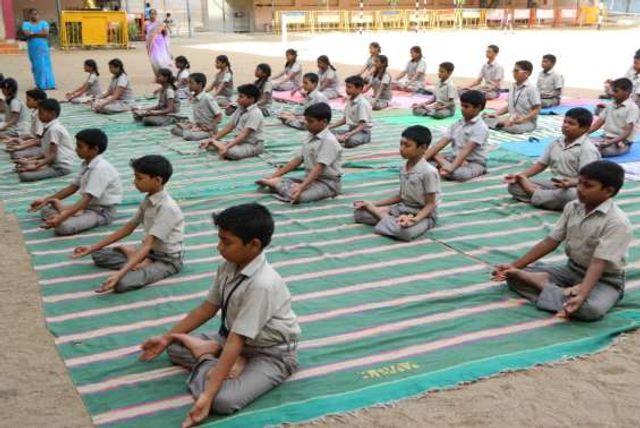 Yoga Day - Jaigopal Garodia Vivekananda Vidyalaya Matric Hr Sec School, Chennai.