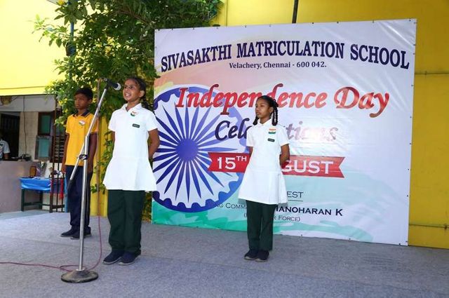 Sivasakthi Matriculation School Velachery Independence Day Celebration Photos
